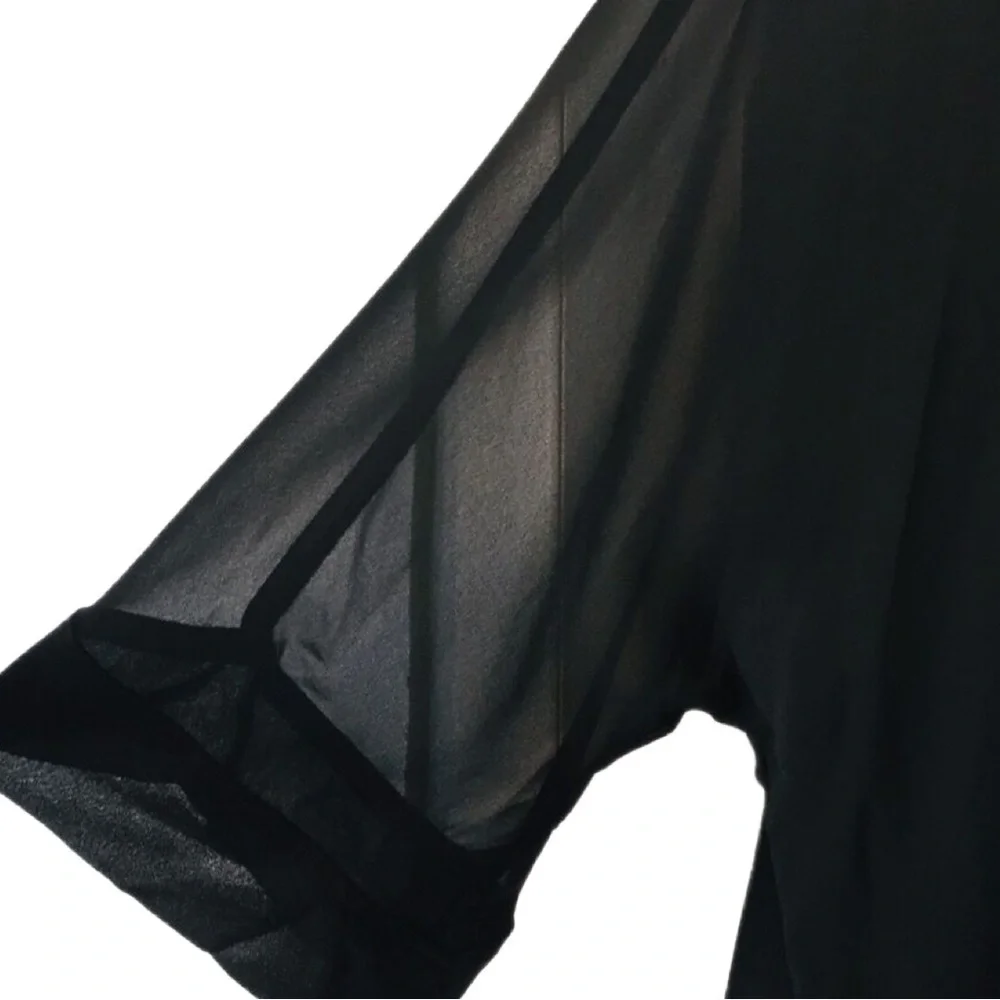 ZARA NWOT Billowy Semi Sheer Long Sleeve Blouse in Black Size XS - Picture 5 of 8